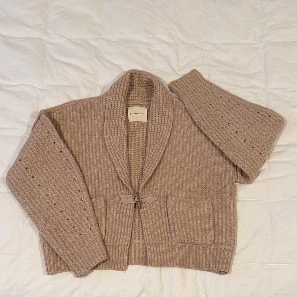 Lucky Brand Chunky Knit Shawl Collar Cardigan